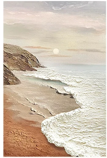 Quiet Shore textured coastal artwork without a decorative outer frame